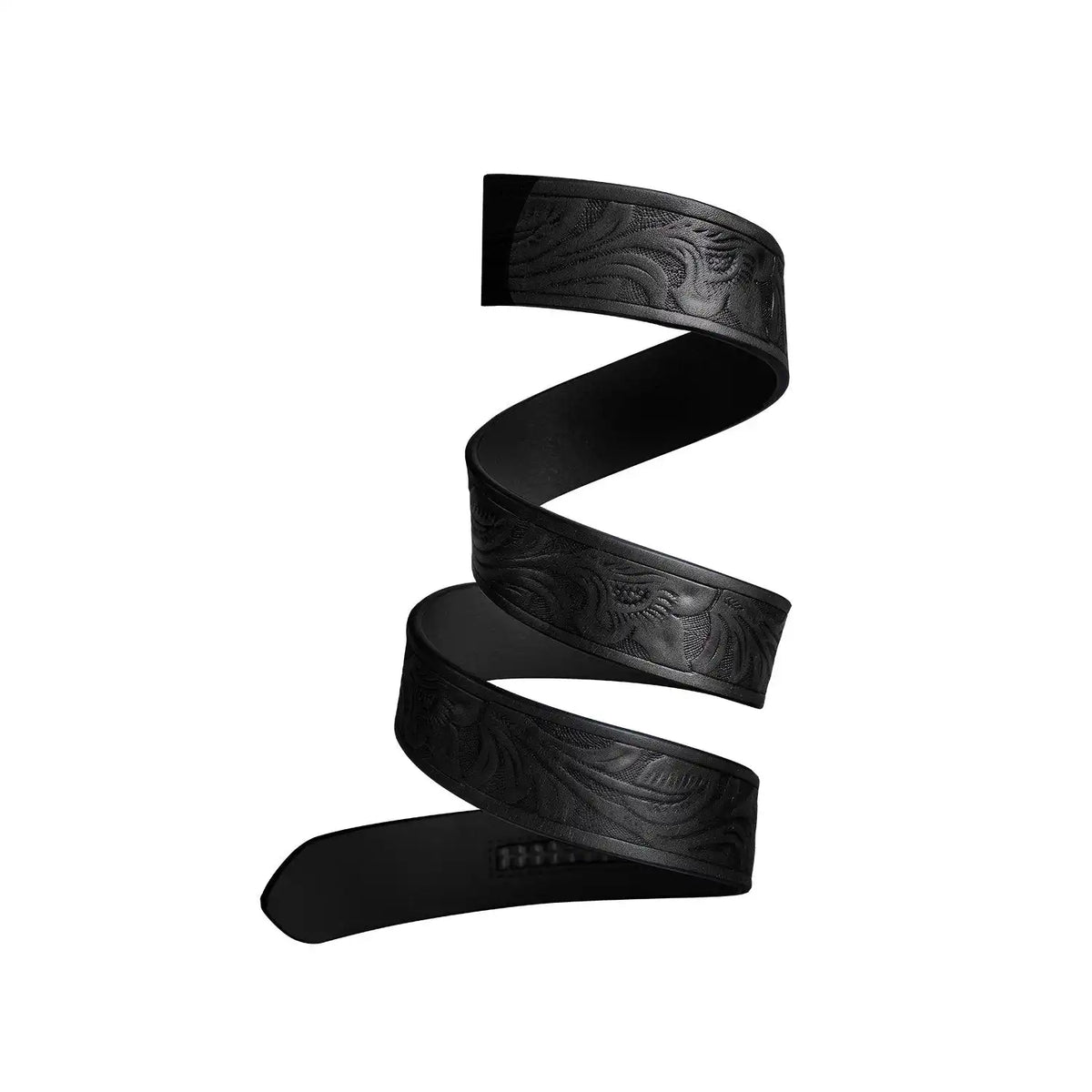 40mm Western Black Leather