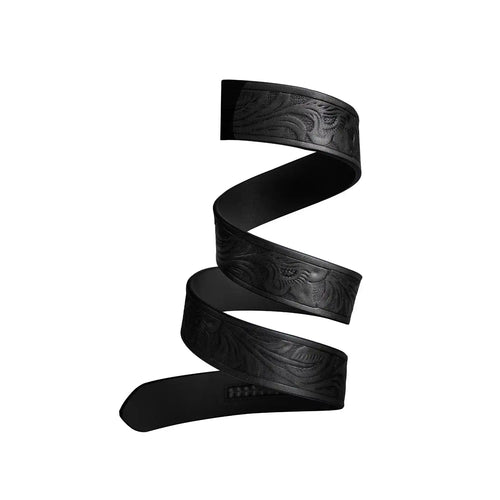 40mm Western Black Leather