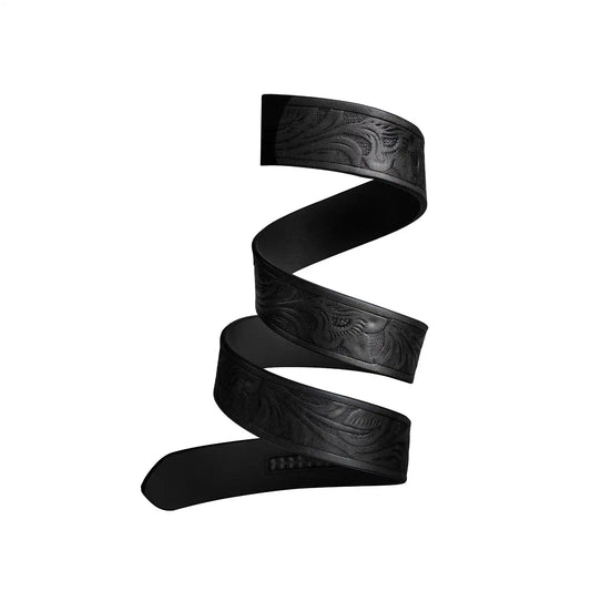 40mm Western Black Leather